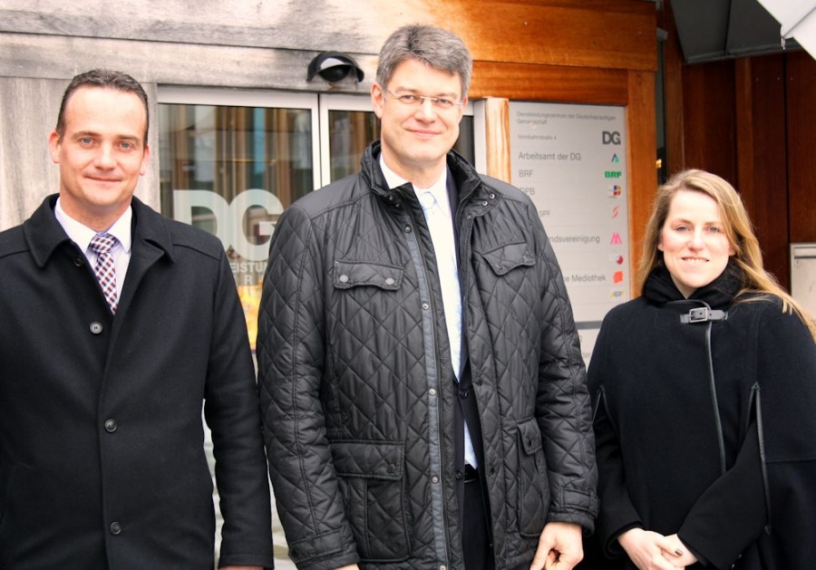 Patrick Schnieder trifft Oliver Paasch und Isabelle Weykmans in St. Vith