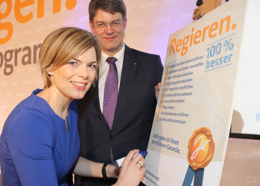 Patrick Schnieder und Julia Klöckner auf dem Programmparteitag der CDU Rheinland-Pfalz